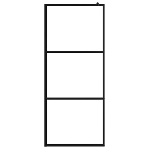 vidaXL Z&aacute;stěna do průchoz&iacute; sprchy s polic&iacute; čern&aacute; 90x195 cm ESG/hlin&iacute;k