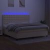 vidaXL Box spring postel s matrac&iacute; a LED kr&eacute;mov&aacute; 200x200 cm textil