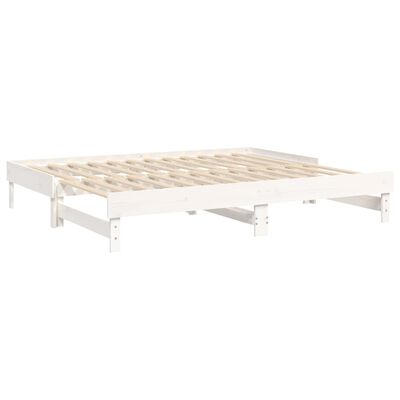 vidaXL Výsuvná postel bílá 2x (100 x 200) cm masivní borovice