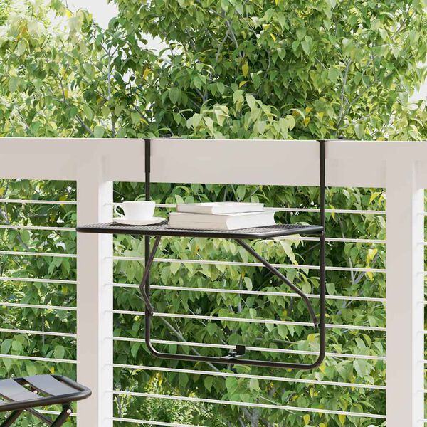 vidaXL Balk&oacute;nov&yacute; stůl čern&yacute; 60 x 40 cm ocel