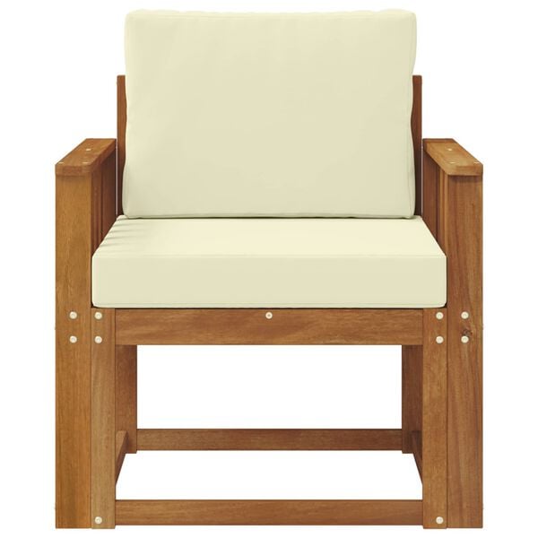 vidaXL Venkovn&iacute; pohovka Masivn&iacute; ak&aacute;ciov&eacute; dřevo a polyester Př&iacute;rodn&iacute;