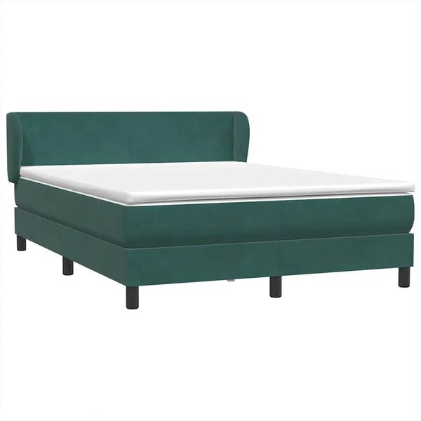 vidaXL Box spring postel s matrac&iacute; tmavě zelen&aacute; 140x220 cm samet