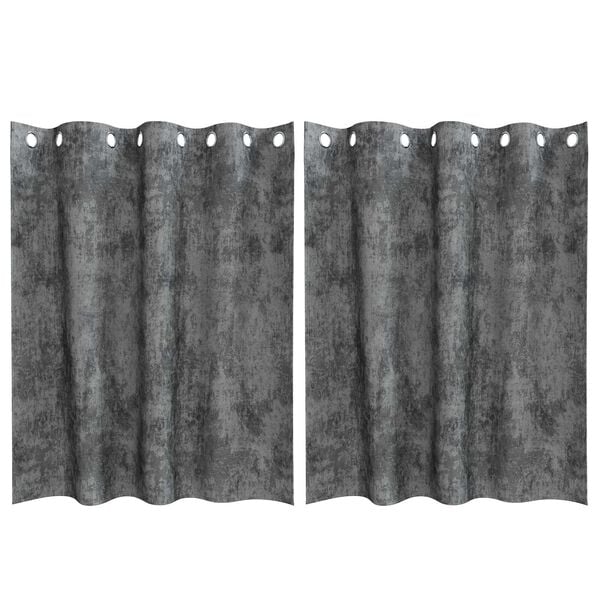 vidaXL Sametové závěsy se záclonami 2 pcs Šedá 140 x 140 cm samet