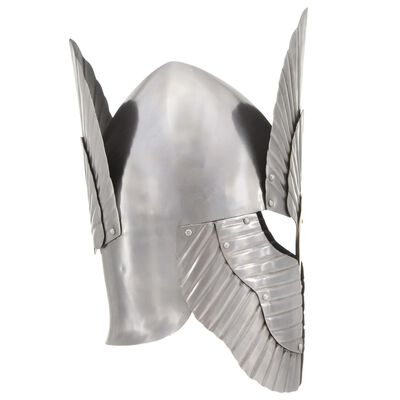 vidaXL Fantasy středověká rytířská přilba pro LARPy stříbrná ocel