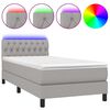 vidaXL Box spring postel s matrac&iacute; a LED světle &scaron;ed&aacute; 90x200 cm textil