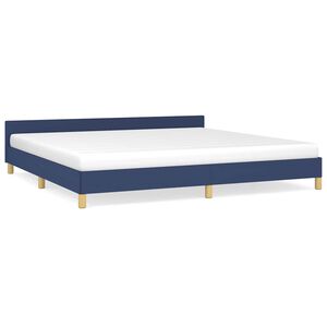 vidaXL R&aacute;m postele s čelem bez matrace modr&yacute; 200 x 200 cm textil