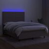 vidaXL Box spring postel s matrac&iacute; a LED taupe 140x190 cm textil