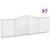 vidaXL Klenut&eacute; gabionov&eacute; ko&scaron;e 7 ks 400x30x120/140cm pozinkovan&eacute; železo