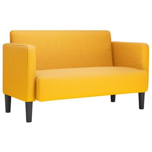 vidaXL Loveseat Sofa světle žlut&eacute; 109 cm man&scaron;estrov&aacute; tkanina