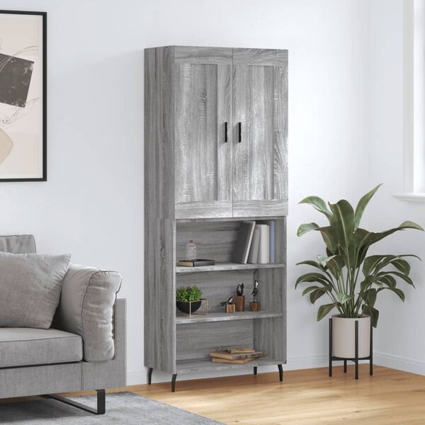 vidaXL Skř&iacute;ň highboard &scaron;ed&aacute; sonoma 69,5 x 34 x 180 cm kompozitn&iacute; dřevo
