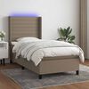 vidaXL Box spring postel s matrac&iacute; a LED taupe 90x190 cm textil