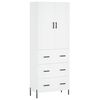vidaXL Skř&iacute;ň highboard b&iacute;l&aacute; 69,5 x 34 x 180 cm kompozitn&iacute; dřevo