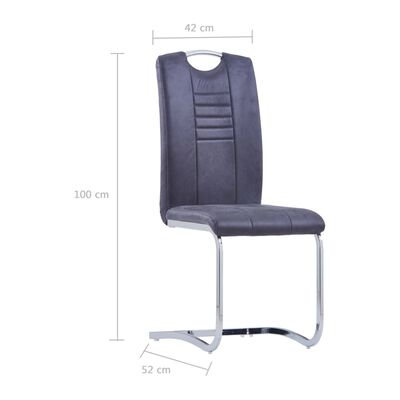 vidaXL Konzolové jídelní židle 6 ks šedé umělá broušená kůže