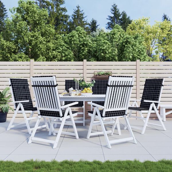 vidaXL Podu&scaron;ky na židli s vysok&yacute;m opěradlem 6 ks čern&eacute; k&aacute;rovan&eacute; textil