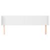 vidaXL Čelo postele typu u&scaron;&aacute;k b&iacute;l&aacute; 163x16x78/88 cm uměl&aacute; kůže