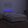 vidaXL Box spring postel s matrac&iacute; a LED kr&eacute;mov&aacute; 120x190 cm textil