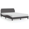 vidaXL R&aacute;m postele Dover &scaron;ed&yacute; 140x190 cm uměl&aacute; kůže