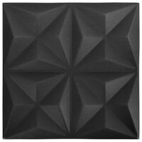 vidaXL 3D nástěnné panely 12 ks 50 x 50 cm origami černé 3 m²