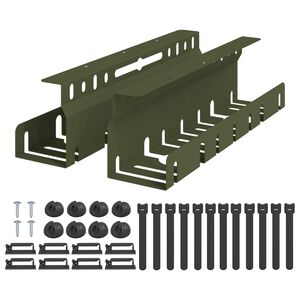 vidaXL Tray na kabely pod stolem 2 ks Olivově zelen&aacute; 43 x 9 x 11 cm