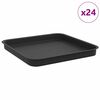 vidaXL Čtvercov&yacute; květinov&yacute; t&aacute;c 24 pcs Čern&aacute; 21 x 21 x 2 cm Plast