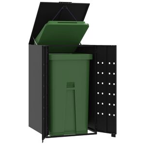 vidaXL Box na 1 popelnici čern&yacute; 69 x 79 x 117 cm ocel