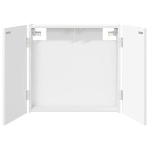 vidaXL Skř&iacute;ň na terče B&iacute;l&aacute; 56 x 12 x 53,5 cm Kompozitn&iacute; dřevo