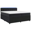 vidaXL Postel boxspring s matrac&iacute; s LED p&aacute;sky Čern&aacute; 200 x 200 cm Samet