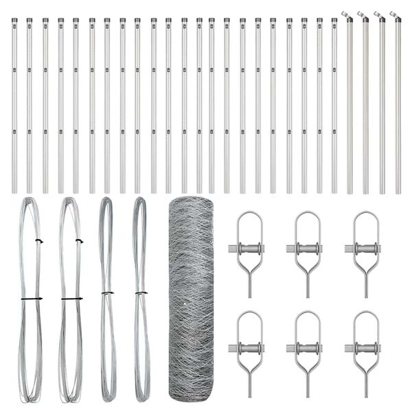 vidaXL Plotov&yacute; sloupek. Stř&iacute;brn&aacute; 50 x 0,5 m (s&iacute;ť 50 mm) Ocel