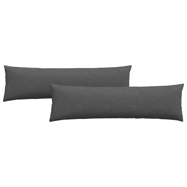 vidaXL Pohovkové polštáře 2 pcs Tmavě šedá 145 x 40 cm Žebrovaná látka