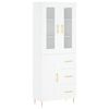 vidaXL Skř&iacute;ň highboard b&iacute;l&aacute; 69,5 x 34 x 180 cm kompozitn&iacute; dřevo