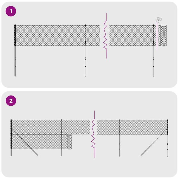 vidaXL Dr&aacute;těn&eacute; pletivo s kotevn&iacute;mi hroty antracitov&eacute; 1,8 x 25 m
