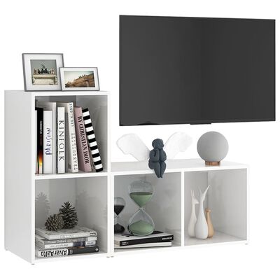 vidaXL TV skříňky 2 ks bílé vysoký lesk 72 x 35 x 36,5 cm dřevotříska