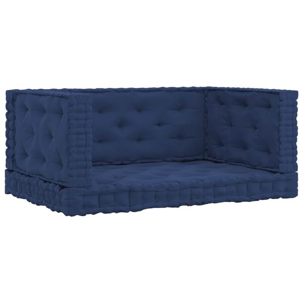 vidaXL Podu&scaron;ky na n&aacute;bytek z palet 4 ks světl&aacute; n&aacute;mořnick&aacute; modř bavlna