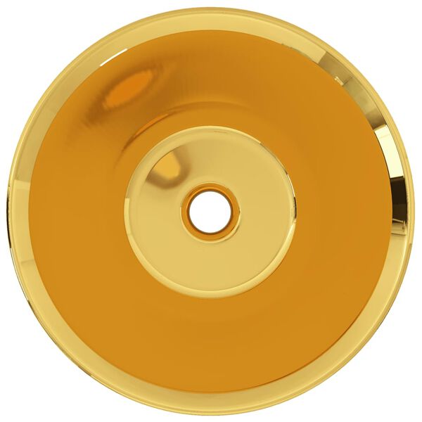 vidaXL Umyvadlo zlaté 42 x 14 cm keramika