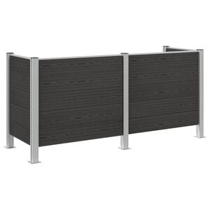 vidaXL Plot pro popelnice &Scaron;ed&aacute; 237 x 85 x 115 cm Hlin&iacute;k a WPC