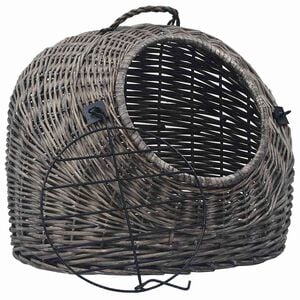 vidaXL Přepravka pro kočku &scaron;ed&aacute; 45 x 35 x 35 cm př&iacute;rodn&iacute; vrba