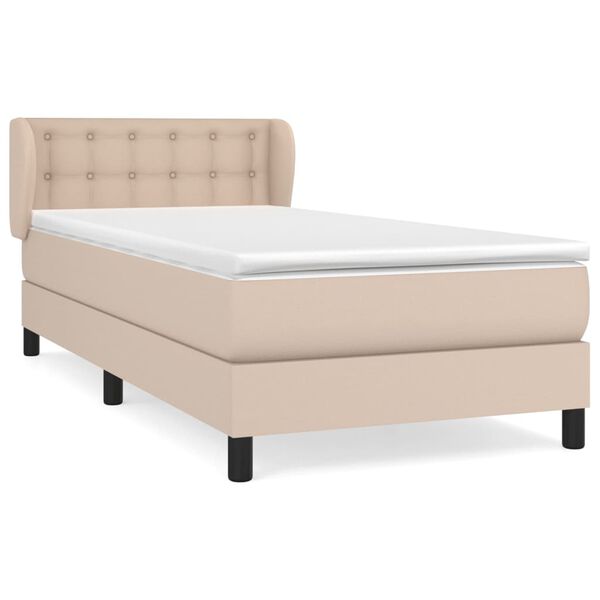 vidaXL Box spring postel s matrací cappuccino 80 x 200 cm umělá kůže