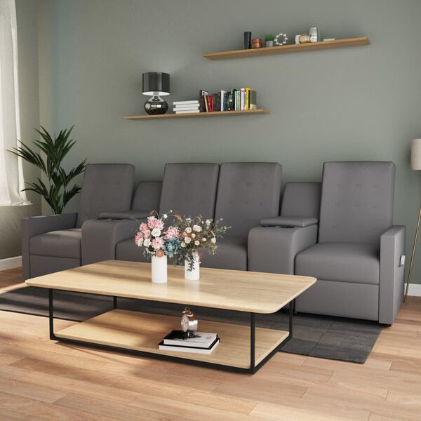 vidaXL 4m&iacute;stn&eacute; mas&aacute;žn&iacute; polohovac&iacute; křeslo s drž&aacute;ky n&aacute;pojů světle &scaron;ed&eacute;