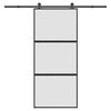 vidaXL Posuvn&eacute; dveře s kov&aacute;n&iacute;m 90x205 cm tvrzen&eacute;ho sklo a hlin&iacute;k