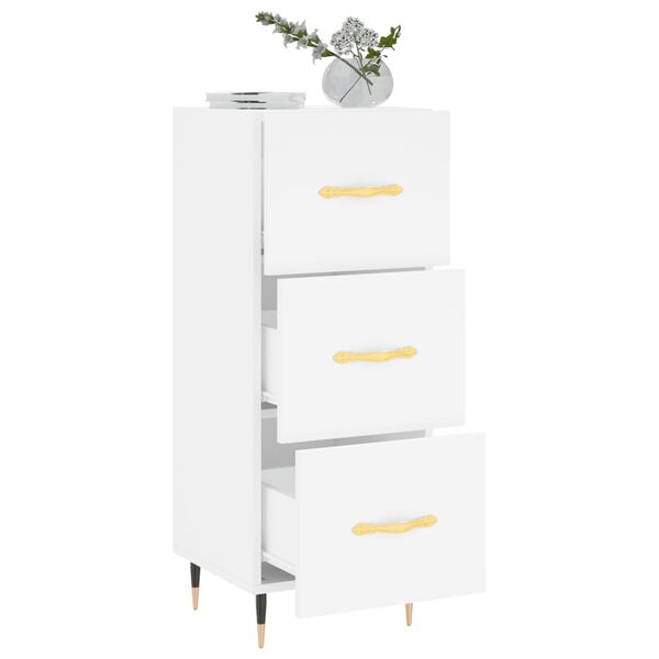 vidaXL Př&iacute;born&iacute;k b&iacute;l&yacute; 34,5 x 34 x 90 cm kompozitn&iacute; dřevo