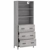 vidaXL Skř&iacute;ň highboard &scaron;ed&aacute; sonoma 69,5 x 34 x 180 cm kompozitn&iacute; dřevo