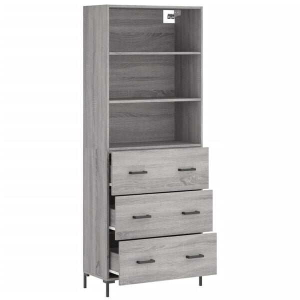 vidaXL Skř&iacute;ň highboard &scaron;ed&aacute; sonoma 69,5 x 34 x 180 cm kompozitn&iacute; dřevo
