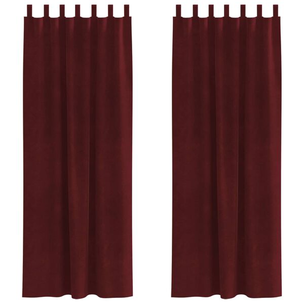 vidaXL Zatemňovac&iacute; z&aacute;věsy 2 pcs V&iacute;no Červen&eacute; 140 x 225 cm samet
