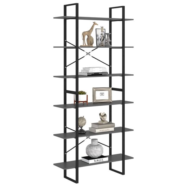 vidaXL Vysok&yacute; reg&aacute;l &scaron;ed&yacute; 100 x 30 x 210 cm dřevotř&iacute;ska