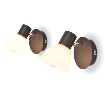 vidaXL Nástěnná lampa, 2 ks, E14, černá