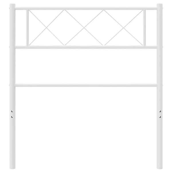 vidaXL Kovov&eacute; n&aacute;hradn&iacute; čelo postele b&iacute;l&eacute; 75 cm