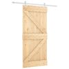 vidaXL Posuvn&eacute; dveře Př&iacute;rodn&iacute; a b&iacute;l&aacute; 95 x 210 cm Masivn&iacute; borov&eacute; dřevo
