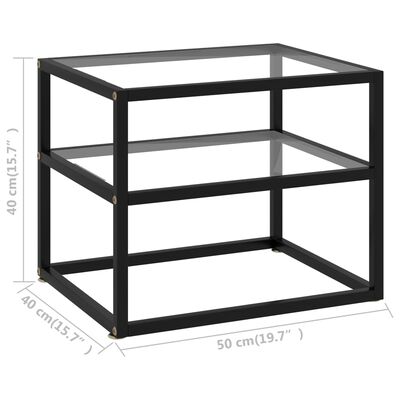 vidaXL Konzolový stolek průhledný 50 x 40 x 40 cm tvrzené sklo