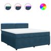 vidaXL Box spring postel s matrac&iacute; modr&aacute; 180 x 200 cm samet