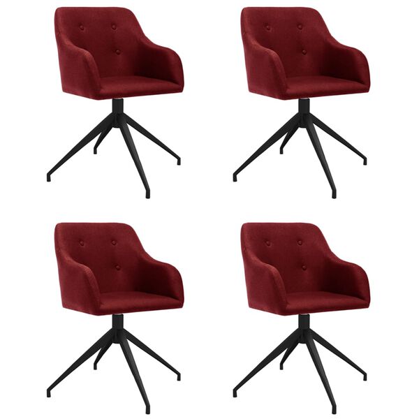 vidaXL Otočn&eacute; j&iacute;deln&iacute; židle 4 ks v&iacute;nov&eacute; textil